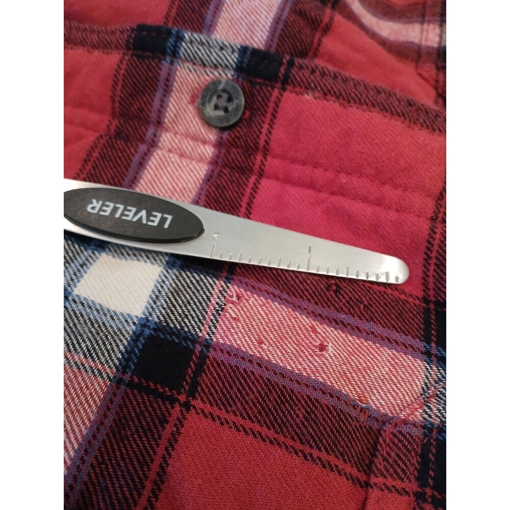 Vintage Wrangler Red Plaid Flannel Shacket Men's Medium Sherpa Fleece Lined Warm - Picture 5 of 11